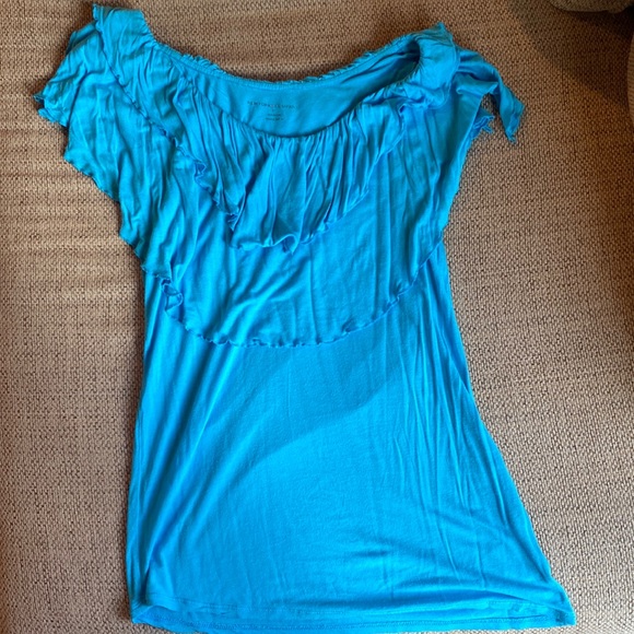 Small, blue,New York and company tank top with frill - Picture 1 of 2